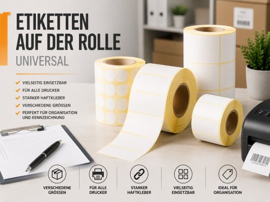 Universal Etiketten auf Rollen
Universal...