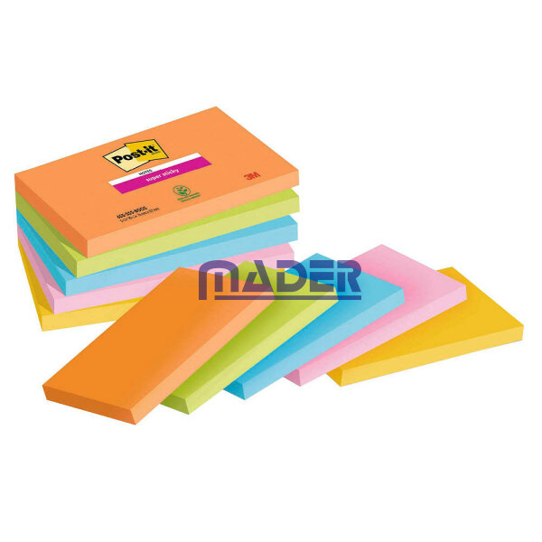 Post-it® Super Sticky Notes Bangkok Collection Haftnotizen extrastark farbsortiert 5 Blöcke