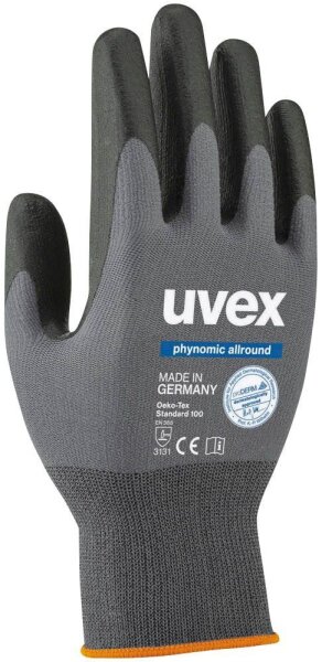 uvex unisex Arbeitshandschuhe phynomic allround grau Größe 9, 1 Paar