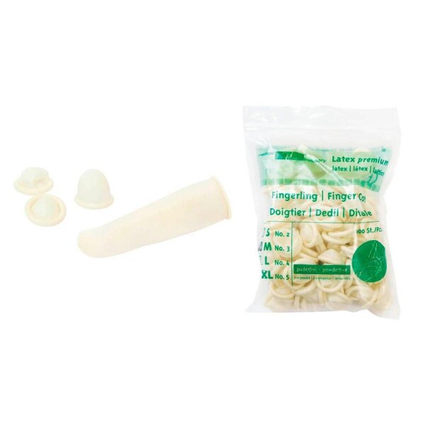 Meditrade® unisex Fingerlinge beige Größe S, 100 St.