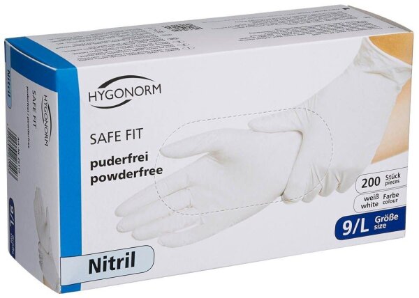 HYGONORM unisex Einmalhandschuhe SAFE FIT weiß Größe L, 200 St.