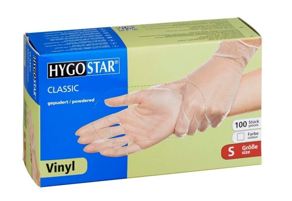 HYGOSTAR unisex Einmalhandschuhe CLASSIC transparent Größe S, 100 St.