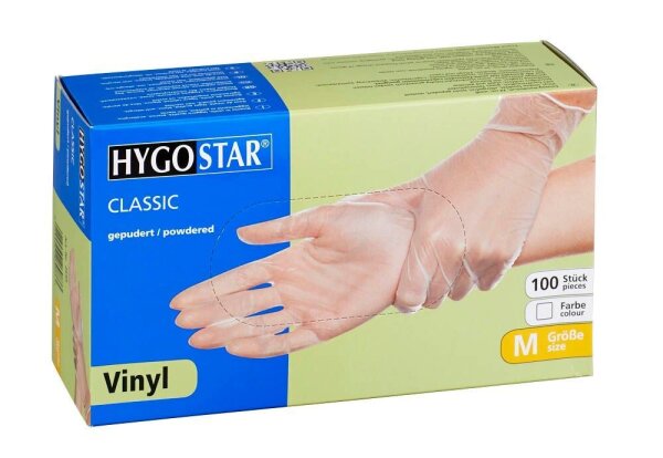 HYGOSTAR unisex Einmalhandschuhe CLASSIC transparent Größe M, 100 St.