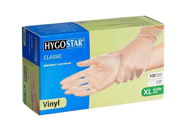 HYGOSTAR unisex Einmalhandschuhe CLASSIC transparent Größe XL, 100 St.