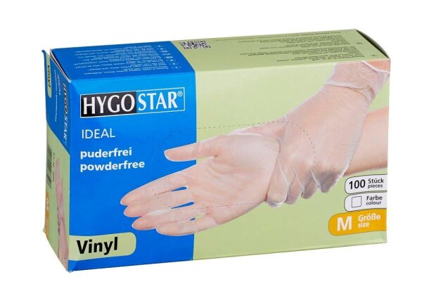 HYGOSTAR unisex Einmalhandschuhe IDEAL transparent Größe M, 100 St.
