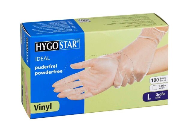 HYGOSTAR unisex Einmalhandschuhe IDEAL transparent Größe L, 100 St.