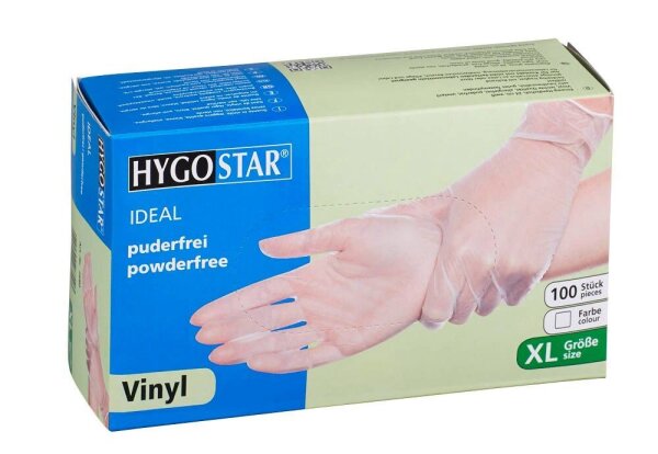 HYGOSTAR unisex Einmalhandschuhe IDEAL transparent Größe XL, 100 St.