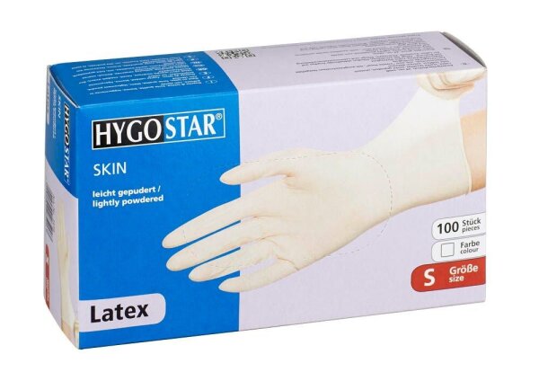 HYGOSTAR unisex Einmalhandschuhe SKIN weiß Größe S, 100 St.
