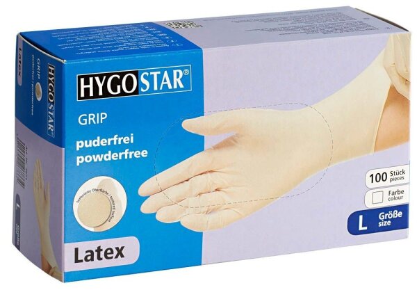 HYGOSTAR unisex Einmalhandschuhe GRIP weiß Größe L, 100 St.