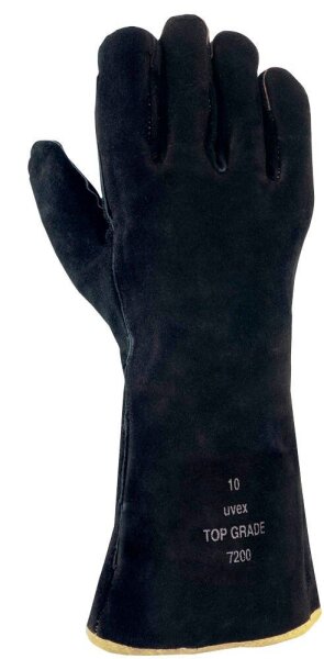 uvex unisex Schweißerhandschuhe Top-Grade 7200 schwarz Größe 11, 1 Paar