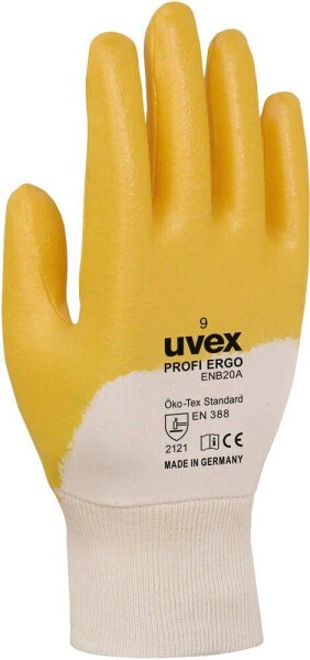 uvex unisex Arbeitshandschuhe profi ergo  orange Größe 11, 1 Paar