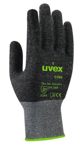 uvex unisex Schnittschutzhandschuhe C300 dry anthrazit Größe 7, 1 Paar