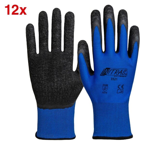 NITRAS SAFETY unisex Arbeitshandschuhe 3521 blau Größe 10, 12 Paar