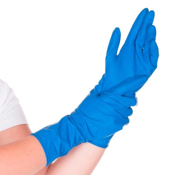 HYGOSTAR unisex Chemikalienschutzhandschuh High Risk blau Größe 7, 50 St.