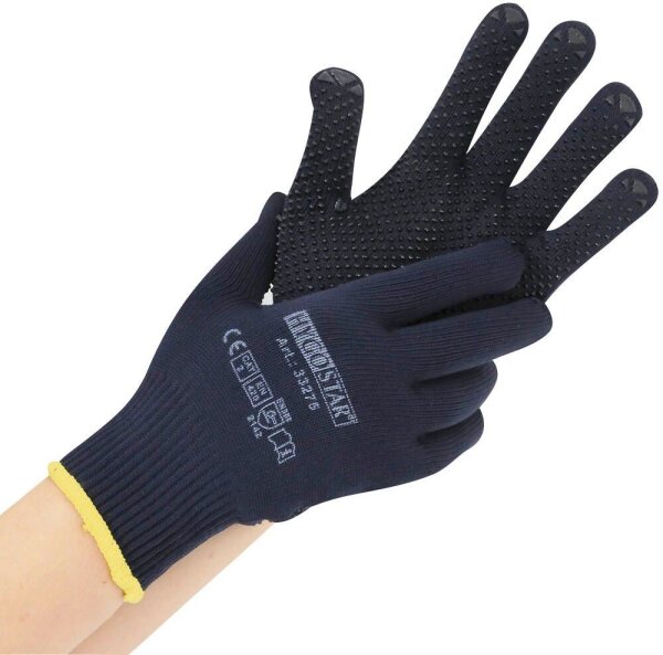 HYGOSTAR unisex Arbeitshandschuhe Pearl dunkelblau Größe 7, 12 Paar