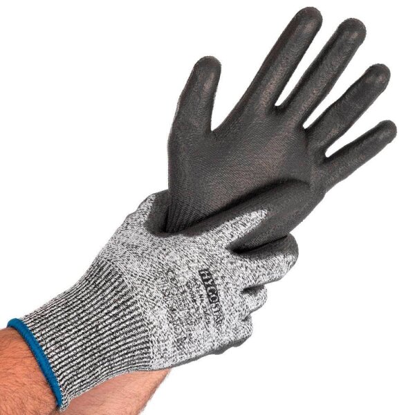 HYGOSTAR unisex Schnittschutzhandschuhe Cut Safe grau Größe 7, 10 Paar