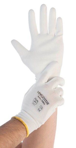 HYGOSTAR unisex Arbeitshandschuhe Ultra Flex Hand weiß Größe 9, 12 Paar