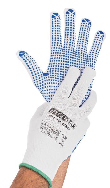 HYGOSTAR unisex Arbeitshandschuhe Structa weiß Größe 8, 12 Paar