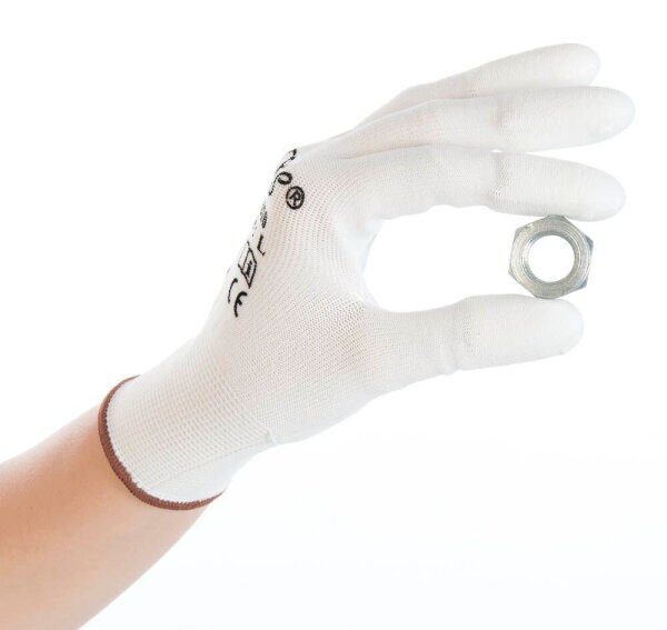 HYGOSTAR unisex Arbeitshandschuhe Ultra Flex Finger weiß Größe 8, 12 Paar