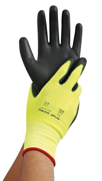 HYGOSTAR unisex Arbeitshandschuhe Neon Ace schwarz Größe 8, 12 Paar