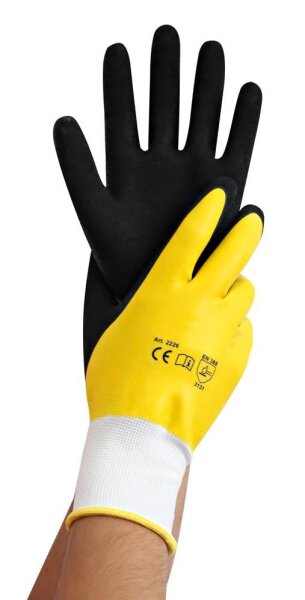HYGOSTAR unisex Arbeitshandschuhe Wet Protect schwarz Größe 7, 12 Paar
