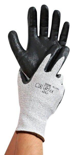 HYGOSTAR unisex Schnittschutzhandschuhe Cut Craft grau Größe 8, 12 Paar