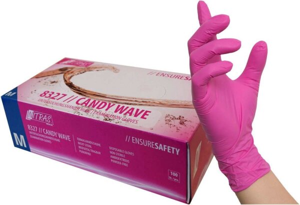 NITRAS MEDICAL unisex Einmalhandschuhe CANDY WAVE pink Größe M, 100 St.