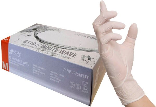 NITRAS MEDICAL unisex Einmalhandschuhe WHITE WAVE weiß Größe M, 100 St.