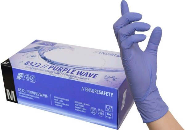 NITRAS MEDICAL unisex Einmalhandschuhe PURPLE WAVE lila Größe M, 100 St.