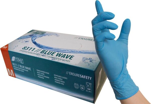 NITRAS MEDICAL unisex Einmalhandschuhe BLUE WAVE blau Größe M, 100 St.