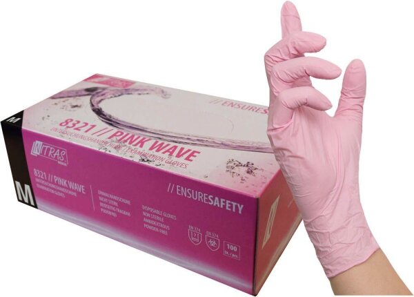 NITRAS MEDICAL unisex Einmalhandschuhe PINK WAVE rosa Größe M, 100 St.