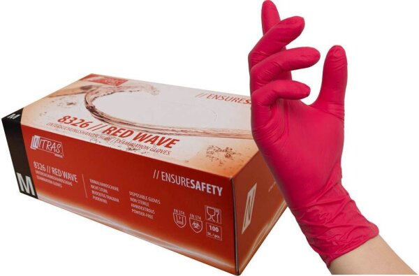NITRAS MEDICAL unisex Einmalhandschuhe RED WAVE rot Größe M, 100 St.