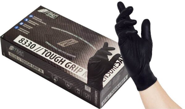 NITRAS MEDICAL unisex Einmalhandschuhe TOUGH GRIP N schwarz Größe M, 50 St.