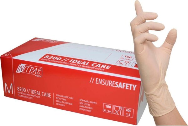 NITRAS MEDICAL unisex Einmalhandschuhe IDEAL CARE weiß Größe M, 100 St.