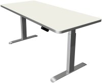 Kerkmann Move 3 Premium elektrisch höhenverstellbarer Schreibtisch weiß rechteckig, T-Fuß-Gestell silber 180,0 x 80,0 cm