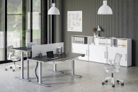 Kerkmann Move 3 Premium elektrisch höhenverstellbarer Schreibtisch anthrazit rechteckig, T-Fuß-Gestell silber 180,0 x 80,0 cm
