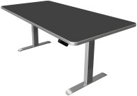 Kerkmann Move 3 Premium elektrisch höhenverstellbarer Schreibtisch anthrazit rechteckig, T-Fuß-Gestell silber 200,0 x 100,0 cm