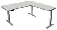 Kerkmann Move 3 Premium elektrisch höhenverstellbarer Schreibtisch lichtgrau L-Form, T-Fuß-Gestell silber 180,0 x 180,0 cm