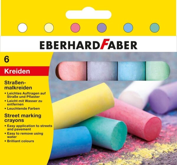 EBERHARD FABER Straßenmalkreide farbsortiert 6 St.