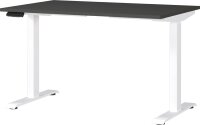 GERMANIA JET höhenverstellbarer Schreibtisch grafit rechteckig, T-Fuß-Gestell weiß 120,0 x 80,0 cm