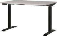 GERMANIA JET höhenverstellbarer Schreibtisch kaschmir rechteckig, T-Fuß-Gestell schwarz 120,0 x 80,0 cm