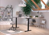 GERMANIA JET höhenverstellbarer Schreibtisch kaschmir rechteckig, T-Fuß-Gestell schwarz 160,0 x 80,0 cm