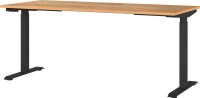 GERMANIA JET höhenverstellbarer Schreibtisch navarra-eiche rechteckig, T-Fuß-Gestell schwarz 180,0 x 80,0 cm