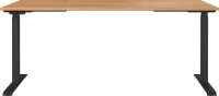 GERMANIA JET höhenverstellbarer Schreibtisch navarra-eiche rechteckig, T-Fuß-Gestell schwarz 180,0 x 80,0 cm