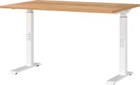 GERMANIA DOWNEY höhenverstellbarer Schreibtisch navarra-eiche rechteckig, C-Fuß-Gestell weiß 120,0 x 80,0 cm