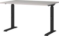 GERMANIA DOWNEY höhenverstellbarer Schreibtisch kaschmir rechteckig, C-Fuß-Gestell schwarz 120,0 x 80,0 cm