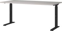 GERMANIA DOWNEY höhenverstellbarer Schreibtisch kaschmir rechteckig, C-Fuß-Gestell schwarz 160,0 x 80,0 cm