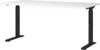GERMANIA DOWNEY höhenverstellbarer Schreibtisch weiß rechteckig, C-Fuß-Gestell schwarz 160,0 x 80,0 cm