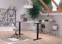 GERMANIA JET höhenverstellbarer Schreibtisch kaschmir rechteckig, T-Fuß-Gestell schwarz 180,0 x 80,0 cm