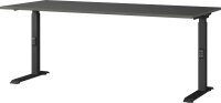 GERMANIA DOWNEY höhenverstellbarer Schreibtisch grafit rechteckig, C-Fuß-Gestell schwarz 180,0 x 80,0 cm
